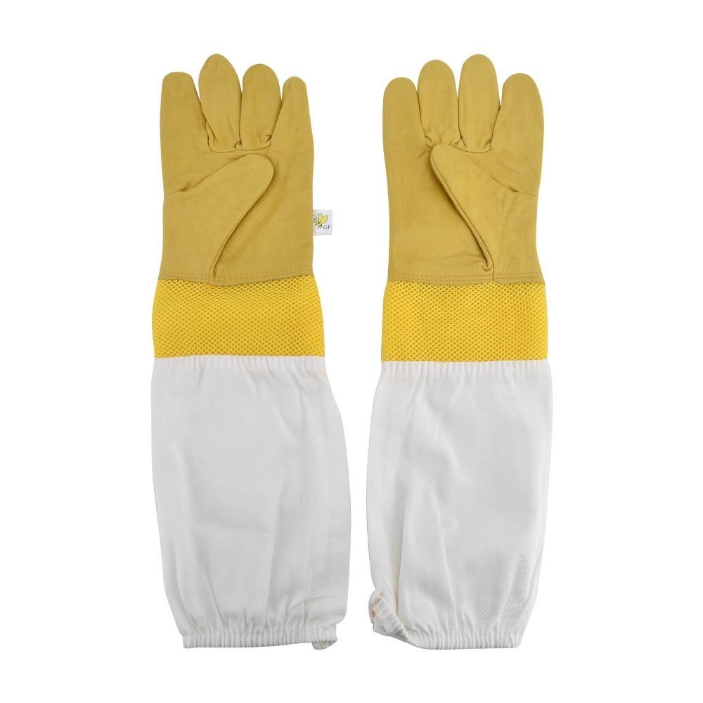 1 pair Extended Sleeves Bee Protective Gloves Faux Sheepskin Beekeepers Gloves  Beekeeper
