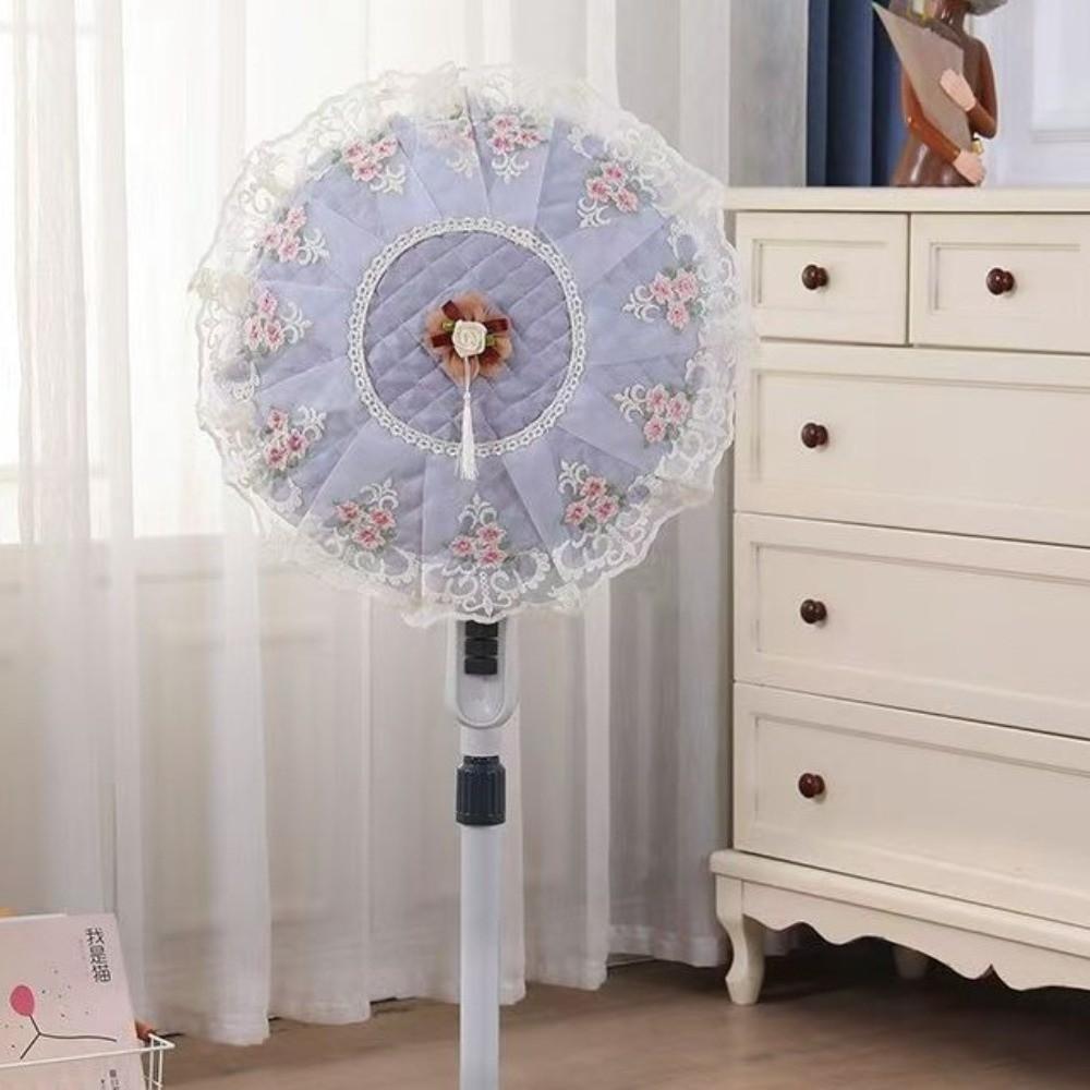 Round Standing Fan Covers Floral Protective Case Minimalist Fan Dust Cover  Desktop Fan