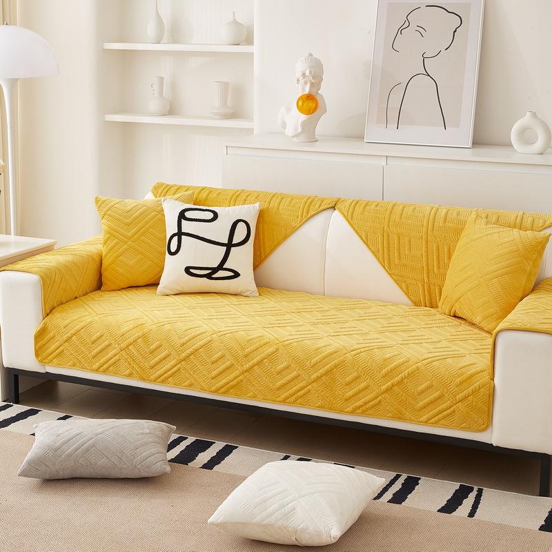 Foreign Trade Sofa Cushion Universal Non-Slip Plush Cushion New  Light Luxury Seat Cushion Leather Sofa Cover Cloth Towel