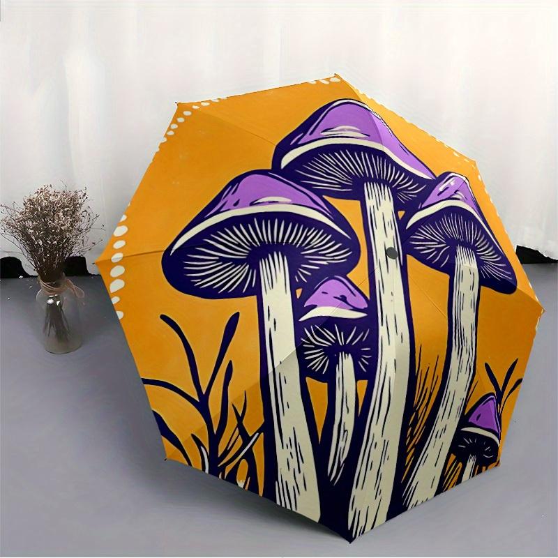 1pc Mushroom Fantasy Automatic Open/Close Umbrella, Portable Folding Umbrella for Travel, Themed Events, It Is Suitable As a Gift for Various Festival