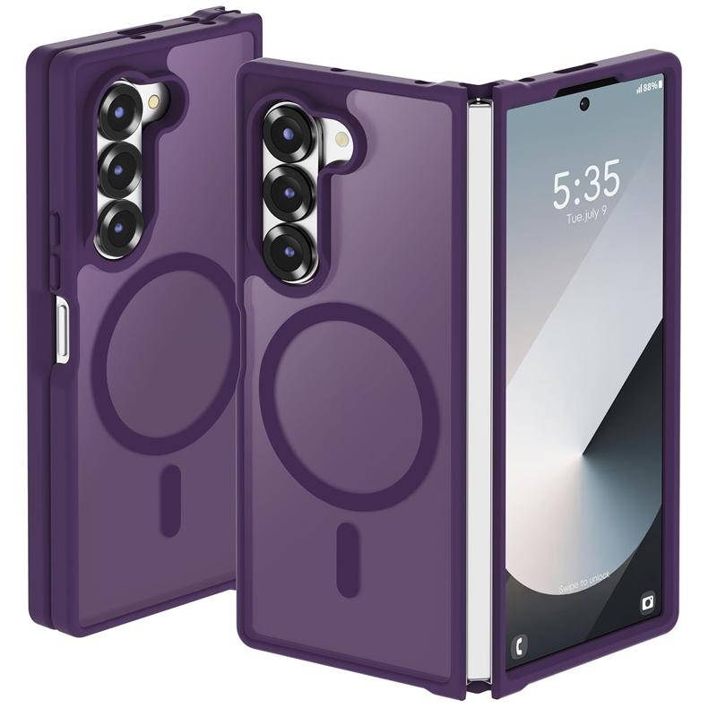 Translucent Matte Magnetic Camera Lens Protection Phone Case for Samsung Galaxy ZFold 7 5G 6 8 Wide Lightweight Slim