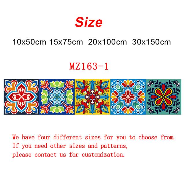 

Красочный узор, керамическая плитка, стикеры на стену, столы, ванная комната, кухня, домашний декор, наклейки на стены, водостойкая пленка и палочка, ПВХ, художественная фреска 20cmX100cmX1pc