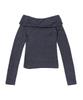 YOUHEE Basic Off Shoulder Knit Charcoal