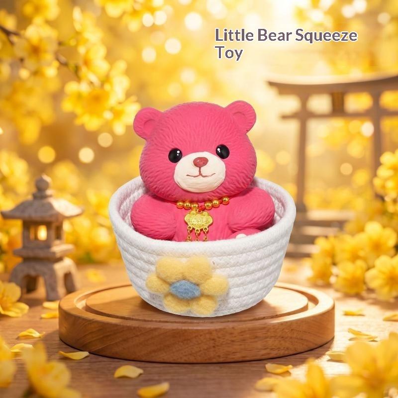 Squeeze Bear Fidget Toy BPA-free TPR High Elasticity Durable Stress Relief Toy for Kids Travel Daily Calming Gifts