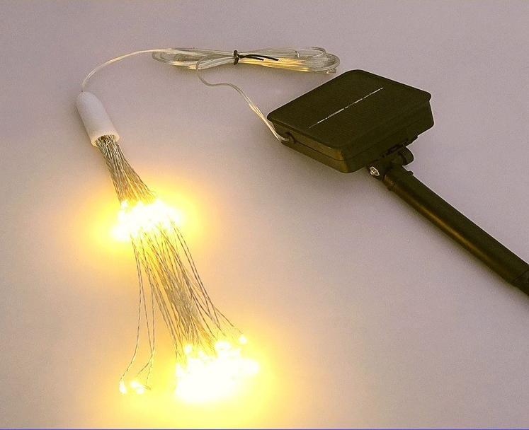 Solar-Powered Dandelion Firework LED Lights with Remote Control for Camping