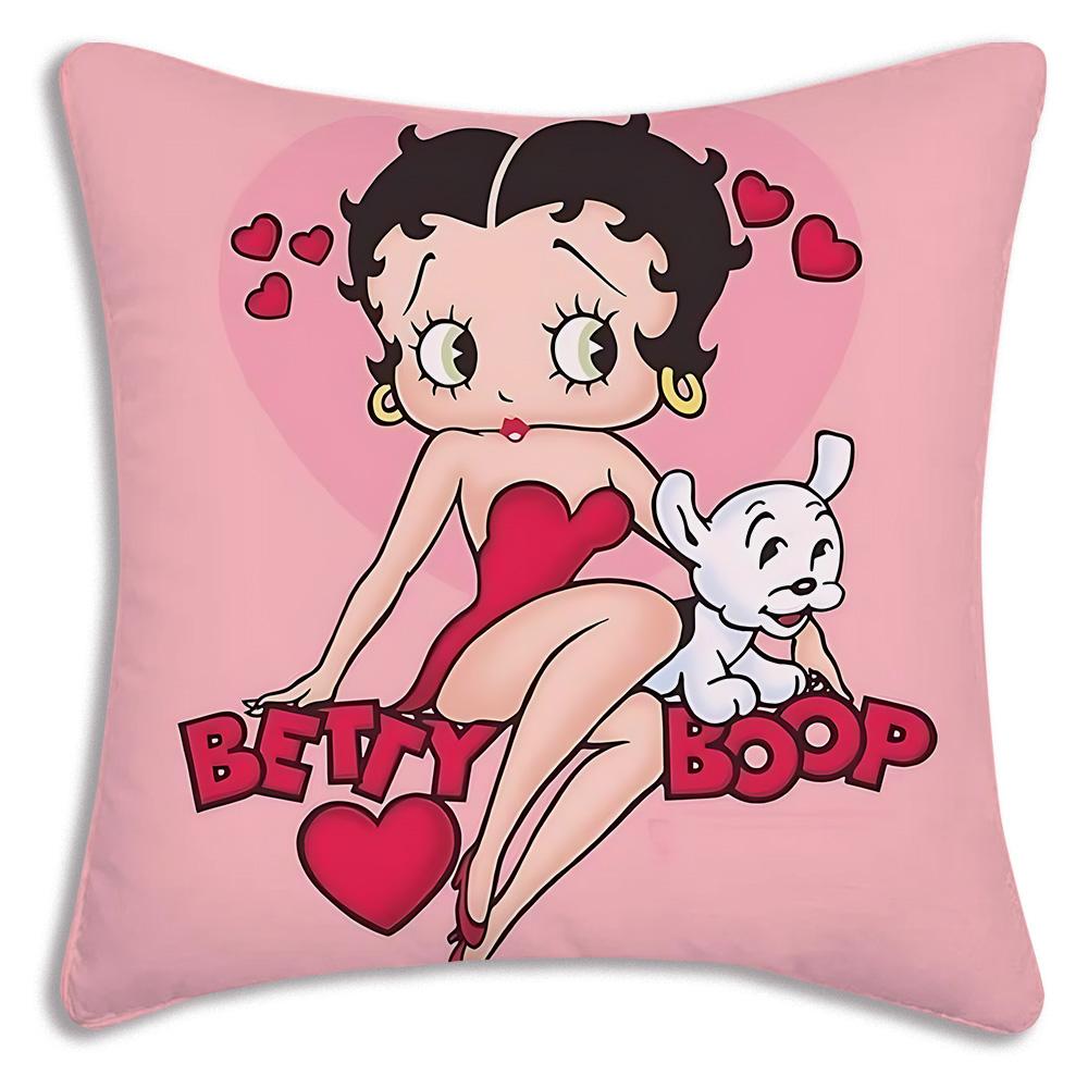 Cute B-Bettys Girl Boops Pillow Covers Cartoon Sofa Decorative Home Double-sided Printing Short Plush Cute Cushion Cover