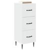 White Drawer Cabinet 33 x 34.5 x 89.5 cm Engineered Wood
