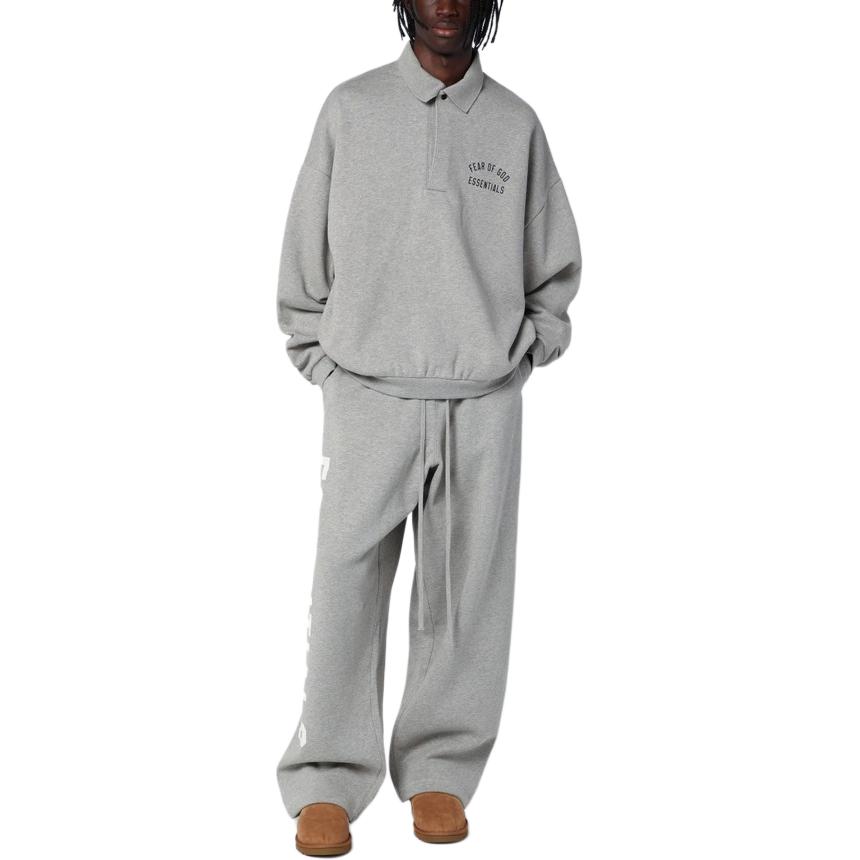 Fear of God Essentials Fleece Polo Dark Heather Men Tops Grey 192BT244391F
