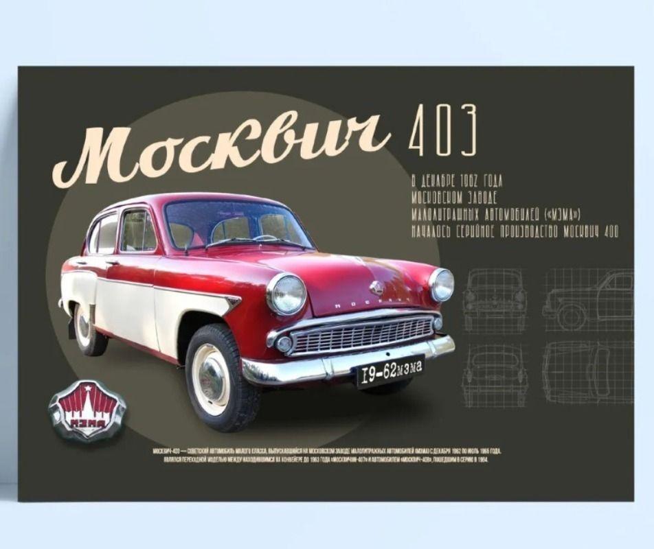 Retro Soviet Car Poster, Tin Sign Metal Print, Wall Art Decor 20x30cm