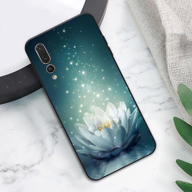 Lotus Blue White Flowers Case For Huawei Nova Y73 Y72 Y70 Y90 Y60 Y61 Y91 12s 12i 11i 8i 9 10 SE P40 Lite P60 P30 Pro