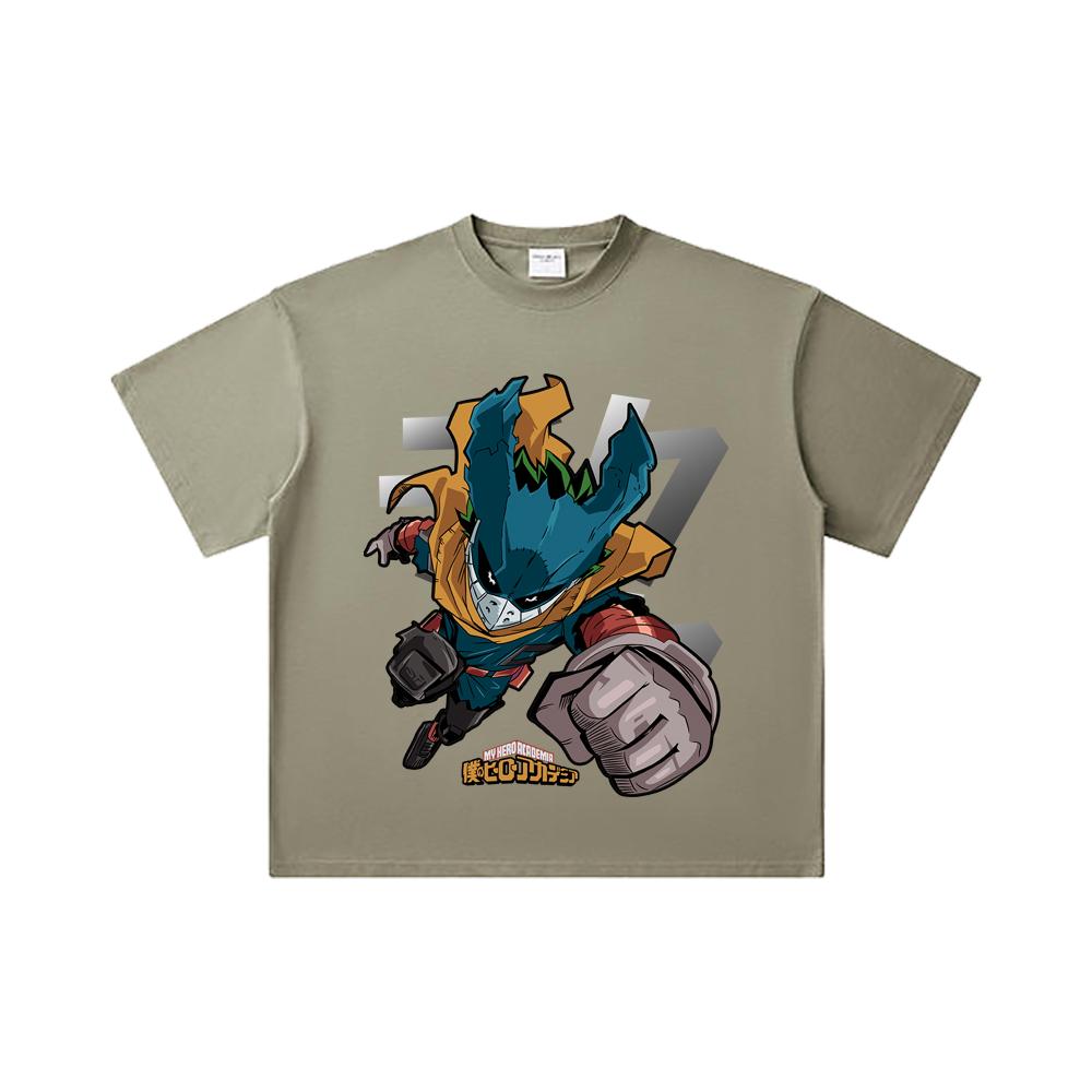 260 GSM Double Yarn 32 Count 100% Cotton My Hero Academia V3 Deku Print Unisex Heavy Cotton T Shirt