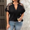 Summer New Mesh Sequin V-neck Popular Fashion Casual Loose Top