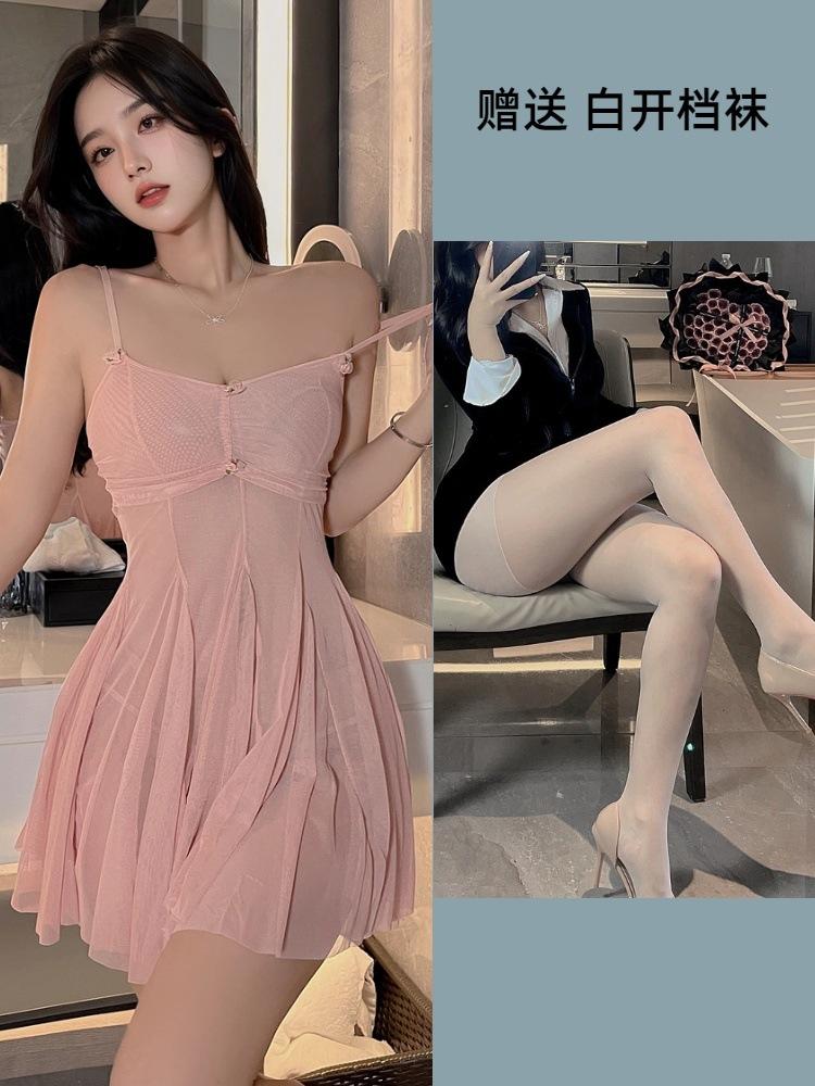 Pure desire sexy suit seductive free suspender sex fun small chest mesh perspective sex underwear