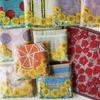 Towel Handkerchief Gift Set of 10, Flower Series, Individually Wrapped, Seasonal Greetings, Handkerchiefs 25x25cm, In Gift Bag [on the Clover]