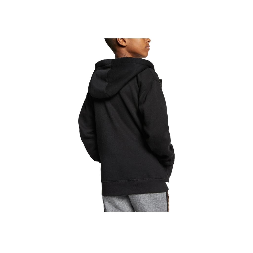 Jordan Logo Print Zip-Up Hooded Jacket Kids Outerwear Black HA5386-023