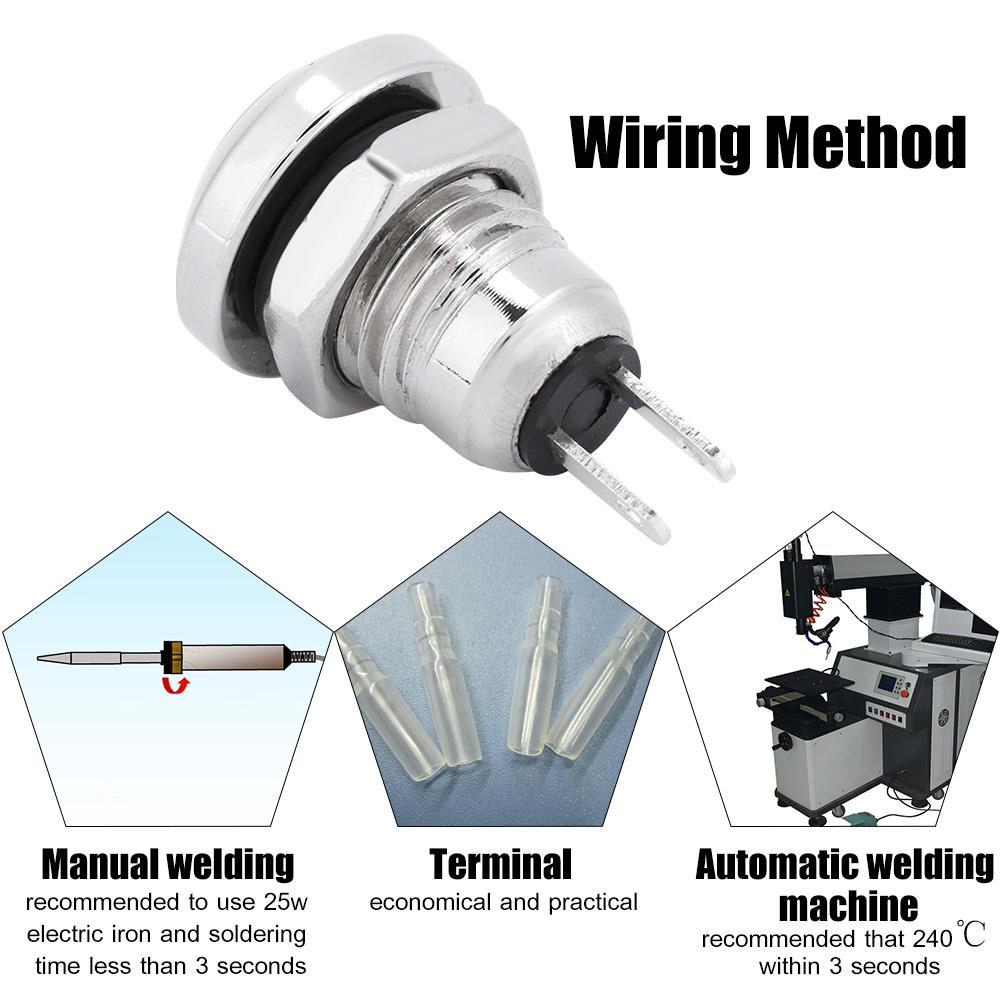 

1A 24V 8mm Mini Waterproof Car Momentary Push Button Power Switch Nickel plated Brass