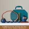 Chinese retro minimalist Dehua coarse pottery Lingxue pot portable four cups outdoor travel tea set business trip souvenir