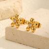 Vnox Kleine Süße Blasenblumen Ohrstecker für Damen Mädchen, Anti-Allergie Edelstahl Ohrschmuck, Zirkon Tägliche Ohrringe