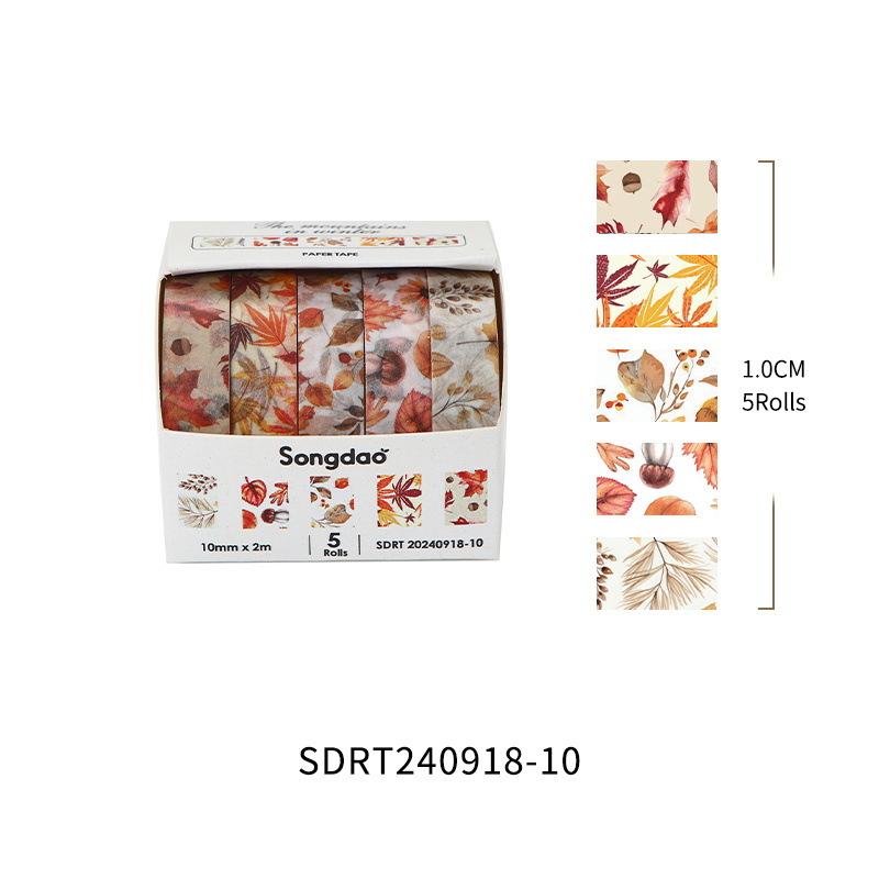 5 Rollen/Set Winterberg-Serie Blumen Washi Tape Saisonale Blumen Blätter Dekorativ Schnee Masking Tapes für Kunst DIY