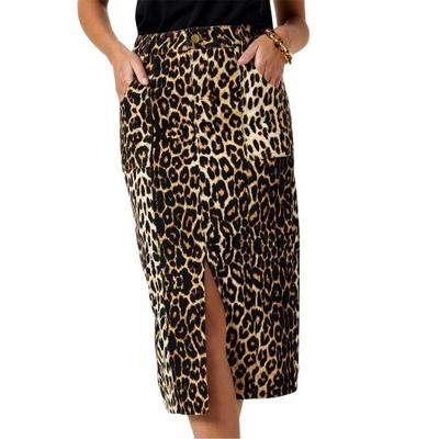 Biba Womens/Ladies Leopard Print Denim Midi Skirt