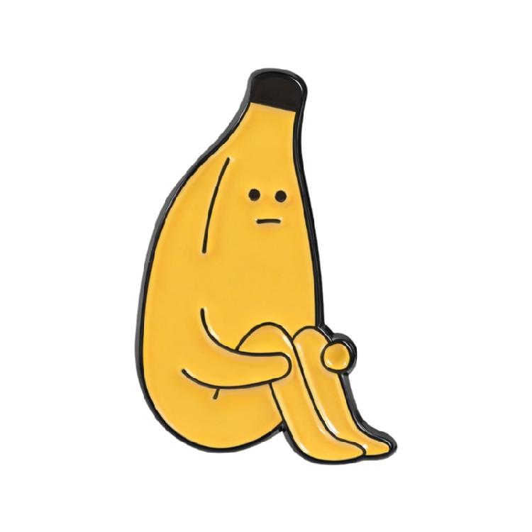 

Unusual Sitting Banana Man Brooch Sturdy Alloy Pin To Showcase Your Playful Side 1