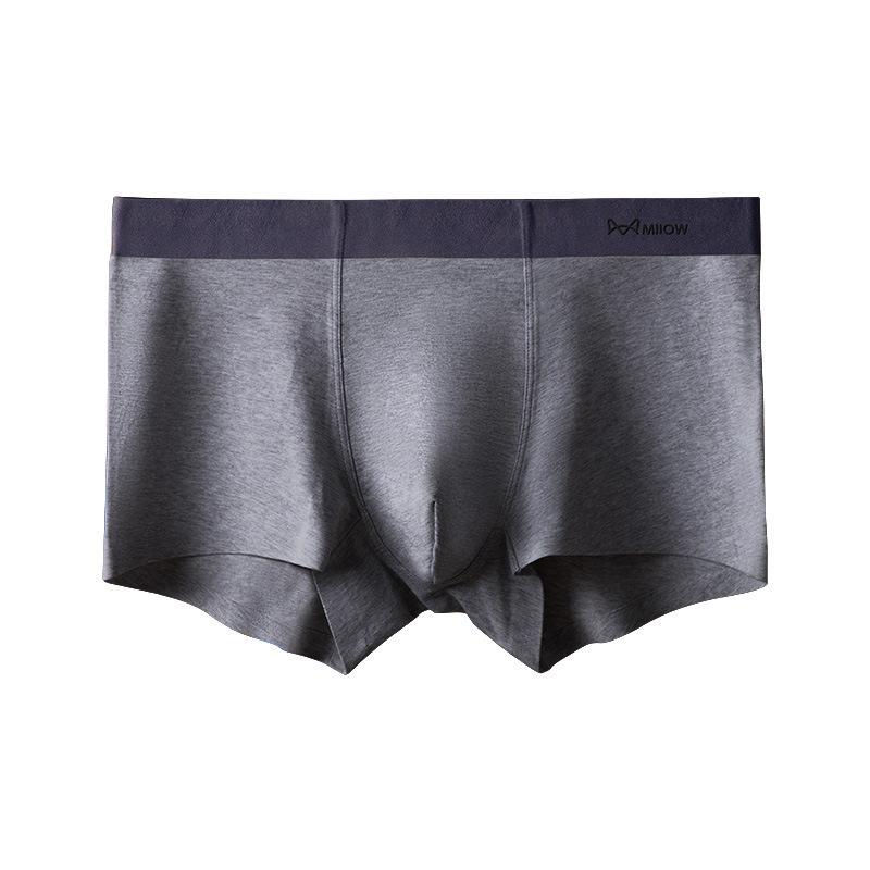 

1 шт. Мужское нижнее белье однотонные боксеры для осени и зимы мягкие дышащие и бесшовные боксеры-слипы 2XL темно-серого