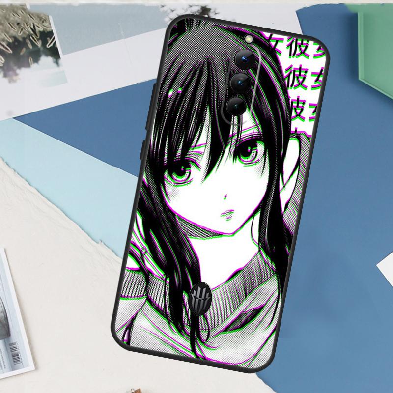 Sad Anime Aesthetic Senpai Case For ZTE Nubia Red Magic 10 Air 5G 6R 6 7 6S 7S Pro RedMagic 10 9 8 8S 9S Pro Plus Cover