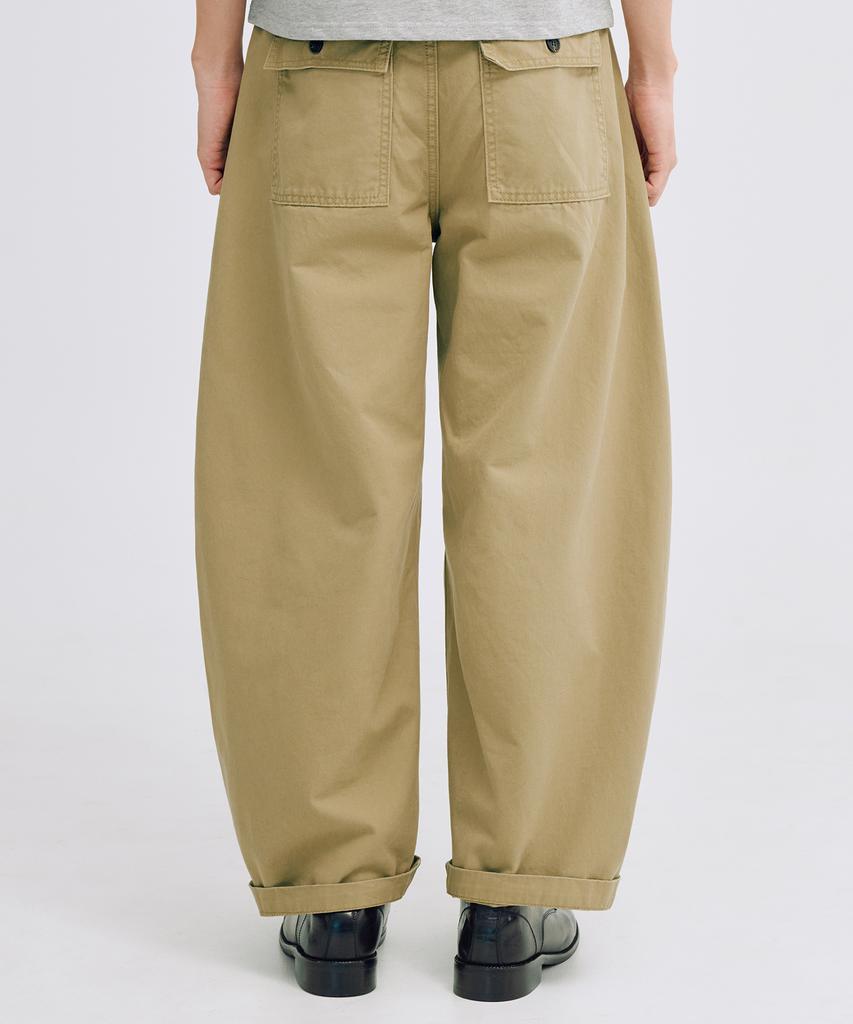 TAKEASY Fatigue Barrel Cotton Pants (Beige)