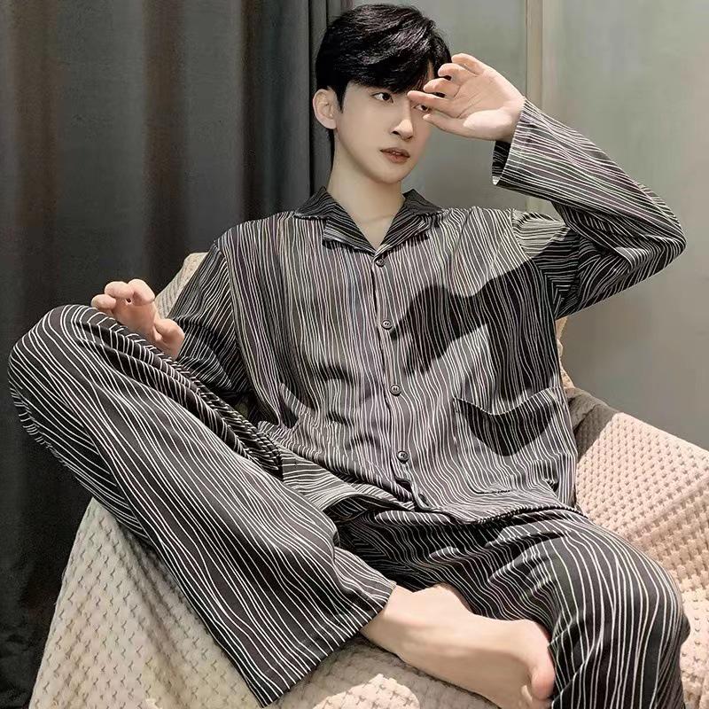 2025 Men's Cartoon Pajamas - Spring & Autumn, Plus Size, Teen Long Sleeve & Pants Homewear