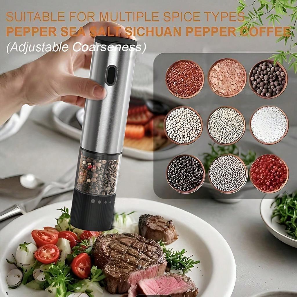 Xiaomi Electric Salt and Pepper Grinder, Rechargeable Mini Automatic Grinder, Adjustable Coarse and Fine Pepper Grinder