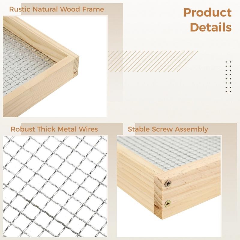 Grondzeef Voor Tuinieren 2/5" Maas Compostzeef Voor Zeven Aarde Stenen Houten Metaal Draadgaas Tuinzeef Voor Potplanten