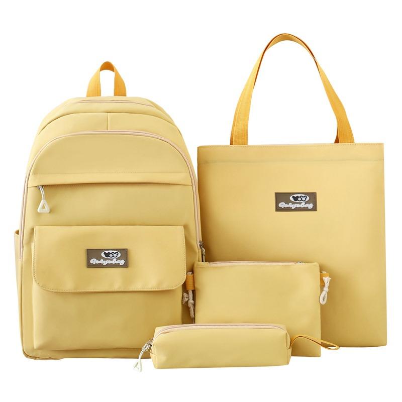 Schulranzen für Studenten, großes Fassungsvermögen, vierteiliges Set, Nachhilfetasche, Reiserucksack, Rucksack mit großem Fassungsvermögen, Damen