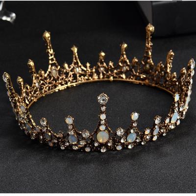 Barocco Vintage Cristallo Matrimonio Sposa Tiare Fascia per Capelli Copricapo Nero Principessa Concorso Corona Accessori per Capelli da Sposa