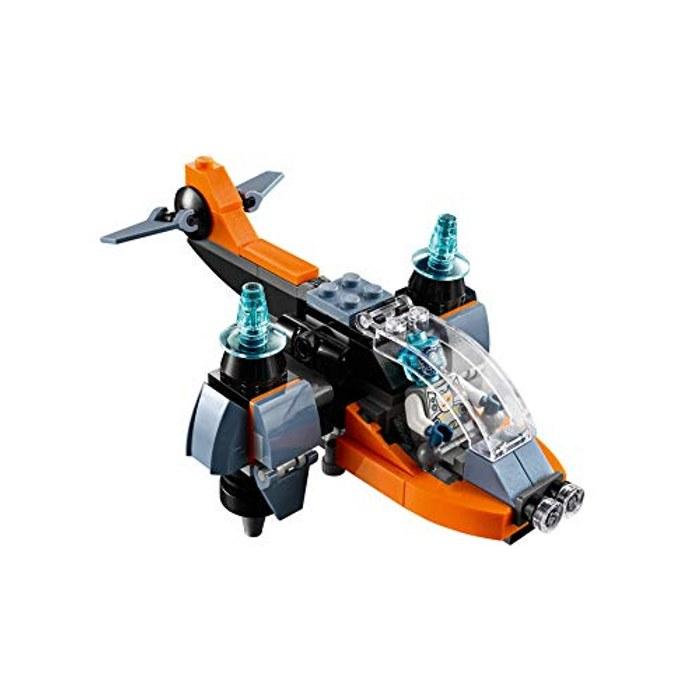 LEGO Creator Cyber Drone 31111 – Toy Block Set – Airplane – 6+ Years – Gray/Black/Orange