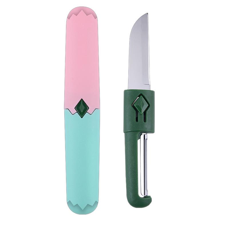 Stainless Steel 2-in-1 Double-Headed Fruit Knife & Peeler - Multi-purpose Melon Grater & Portable Outdoor Tool