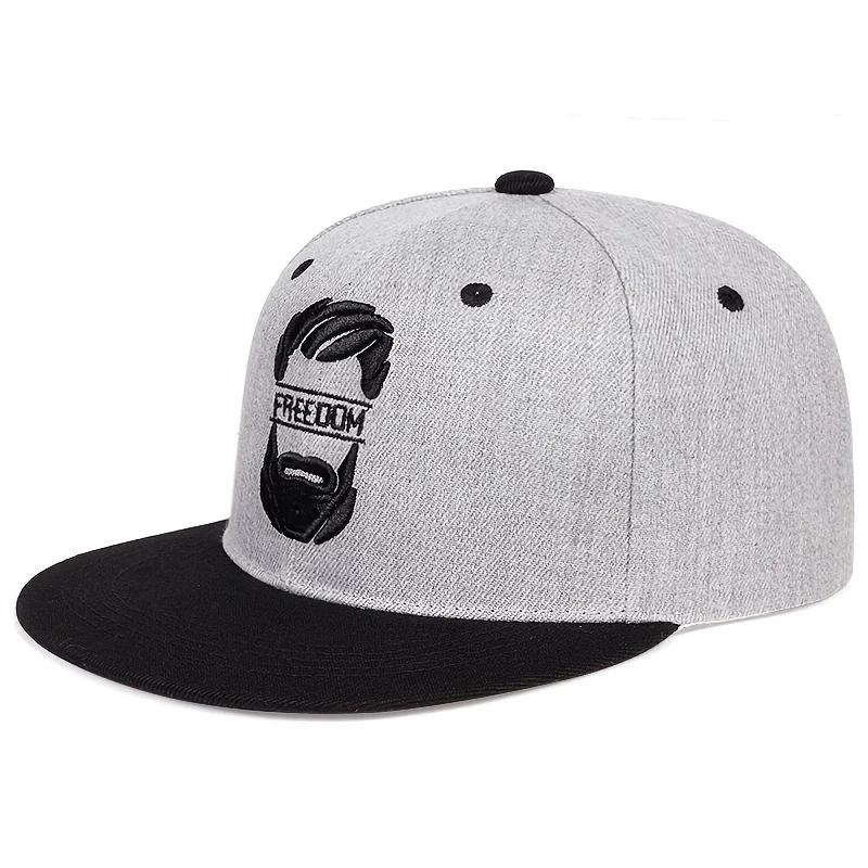 Unisex Uncle Beard Embroidery Hip-hop Hats Spring Autumn Adjustable Casual Snapback Baseball Caps Outdoor Sunscreen Hat