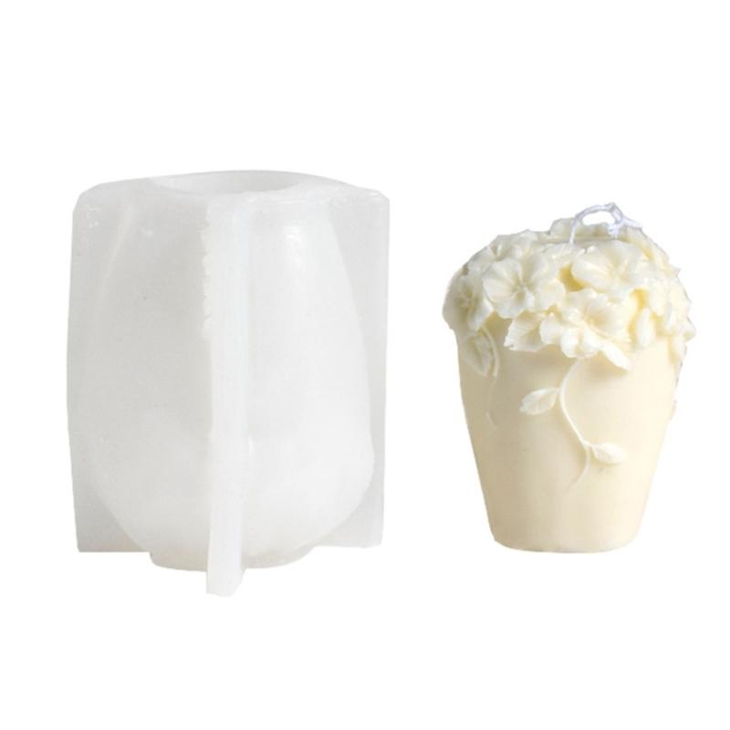 3D Květinové Válcové Silikonové Formy na Svíčky Mýdlo Dekorace Čokoládové Silikonové Formy na Cukroví Dort Fondánové Dezerty