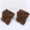 Elegant Retro Leopard Print Stud Earrings - Versatile & Stylish Flocked Cloth Design