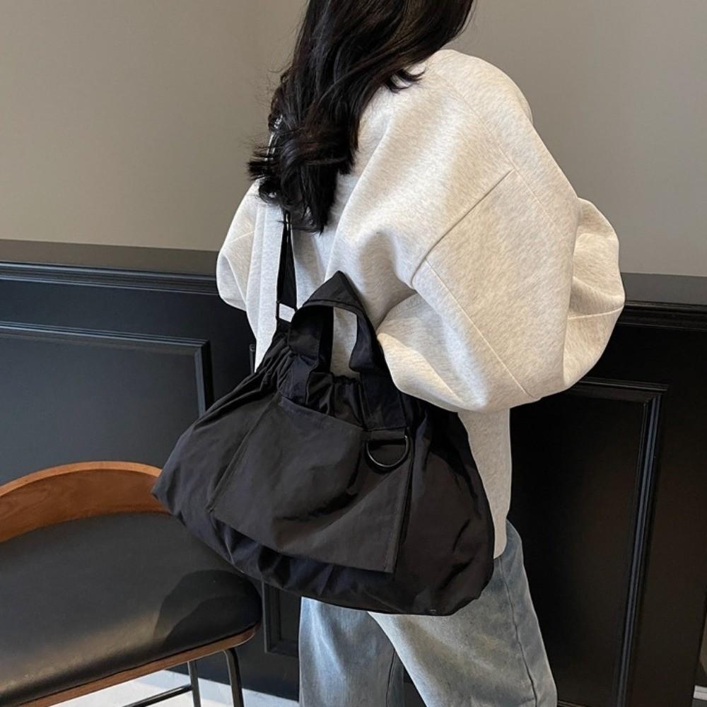 Harajuku Nylon Cloth Shoulder Bag Tote Bags Large Capacity Women Messenger Bag Handbag Bundle Pocket Nylon Crossbody Bag Women