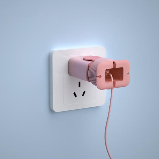 2-in-1 Silikon-Ladeschutz, Datenkabelaufwicklung, kompakt, platzsparend, Bruchschutz, Kabel-Organizer, Bürobedarf