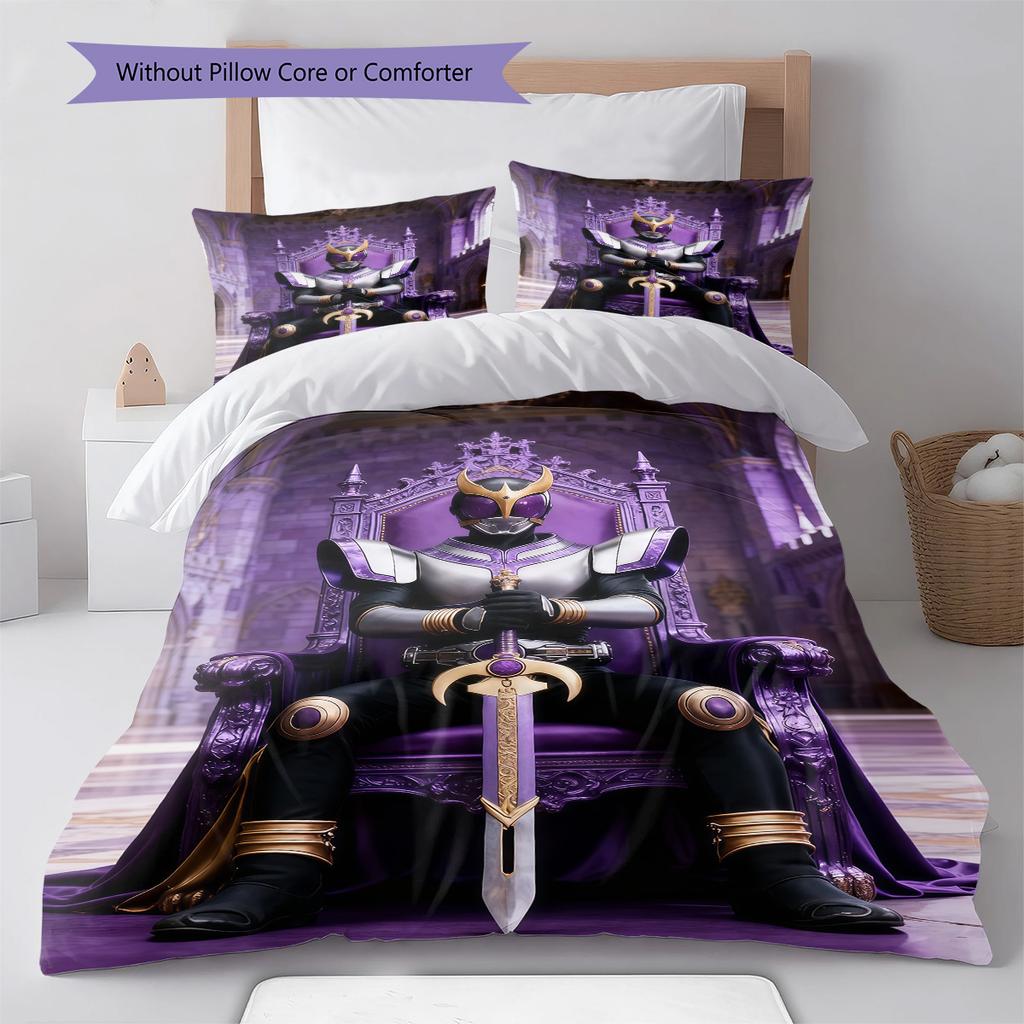 Kamen Rider Battle Scene Bedding Set Anime Duvet Cover Polyester Soft Bed Linen Set -QJY
