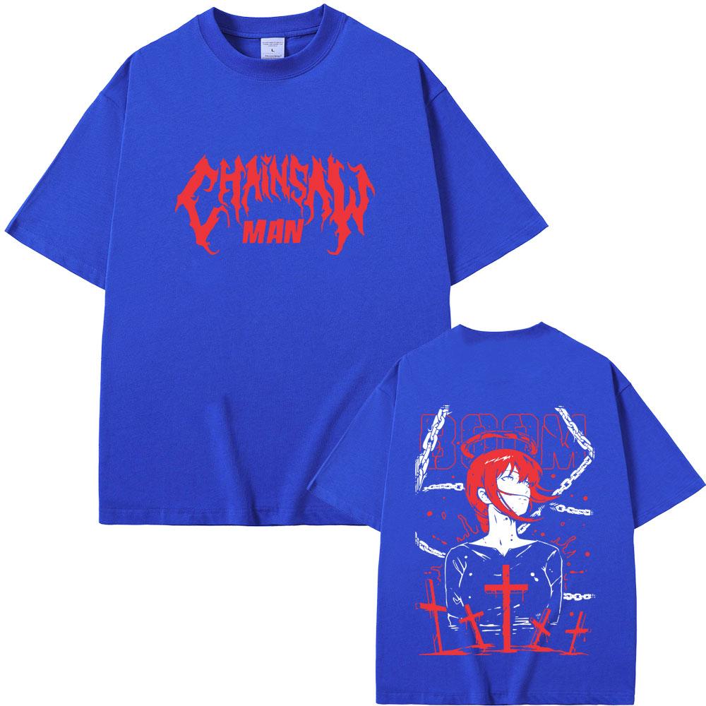 Anime Chainsaw Man Makima Graphic Tshirts Men Women Fashion Vintage Oversized Streetwear Summer Unisex Manga Lovers Fans Gift