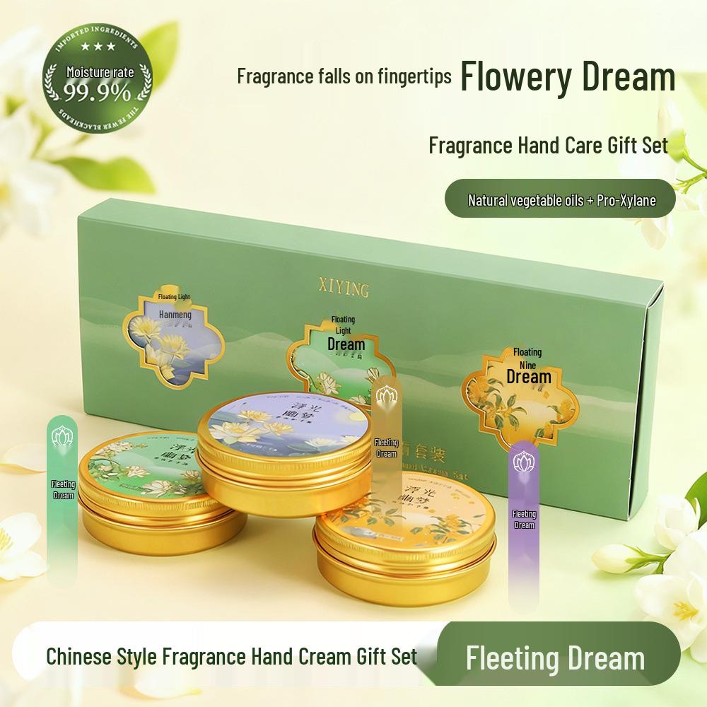 Autumn/Winter Hand Cream Set: Moisturizing, Nourishing, Anti-Chapping with Long-Lasting National Style Fragrance.