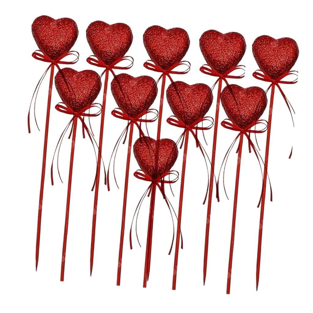 10Pcs Heart Picks Cupcake Toppers DIY Handcrafts Party Supplies Baby Shower