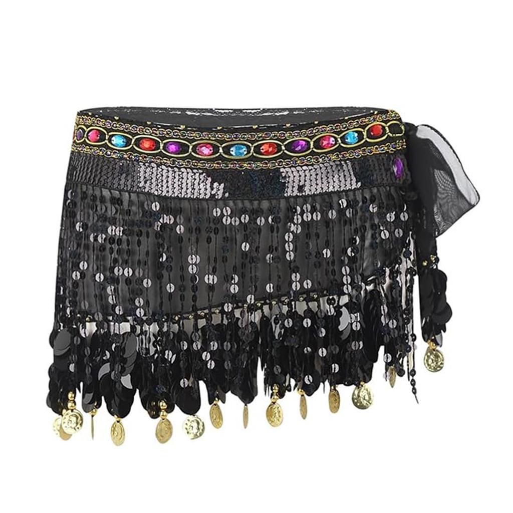Ladies' Belly Dance Hip Scarf, Waist Chain Hip Scarf, Tassel Chiffon Performance Dress, Waist Scarf, Wide Waist Cover