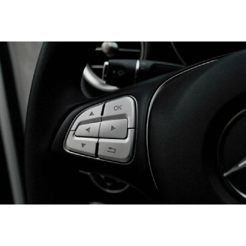 ABS Silver Steering Wheel Button Frame Trim For Benz C-Class W205 2015 2016-2018