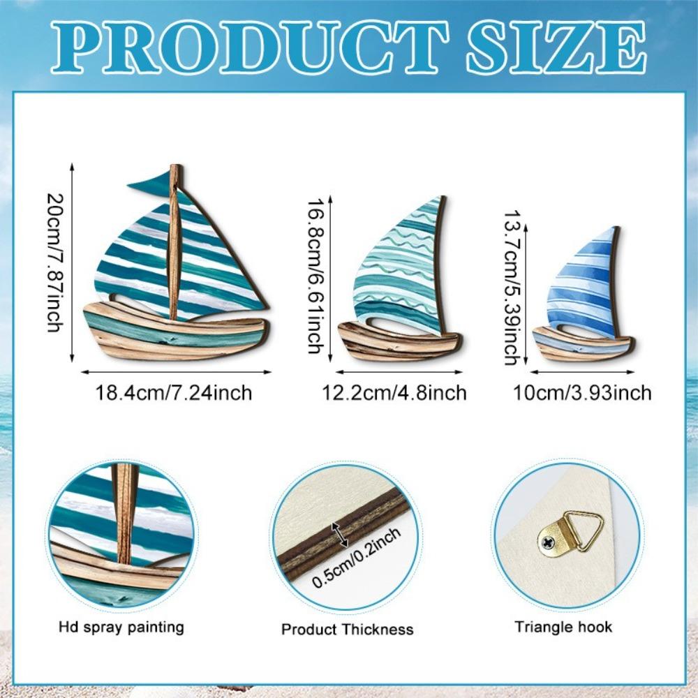 Retro Wooden Sailboat Wall Ornaments Hawaiian Style Ocean Sailboat Decor  Tropical Cafe Bar