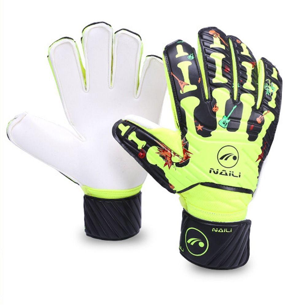 Latex Goalkeeper Gloves Anti Slip Game Goalkeeper Gloves Kids Football Goalie Gloves  Soccer 7 зелёный