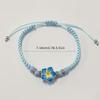 5pcs Hawaiian Plumeria Flower Beaded Bracelets Luau Summer Beach Party Gift Aloha Tropical Birthday Decoration Bohemian Wedding