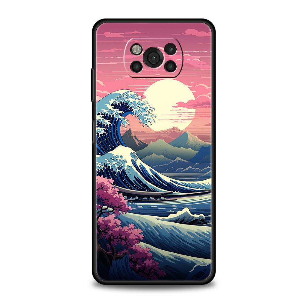 

Япония Великая волна у Канагавы Чехол для телефона Для Xiaomi Poco X6 X5 Pro X4 X3 NFC F5 Pro F4 F3 GT M5 M4 Pro 5G M3 Чехол Poco X3 NFC